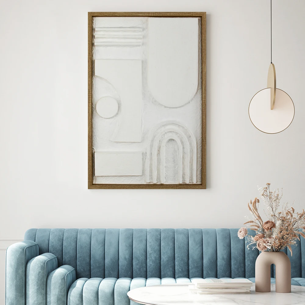 Xingcheng OEM Hottest 2022 Abstract Framed Work Wall Plaster Art Sculptures Pulp Painting With Pulp