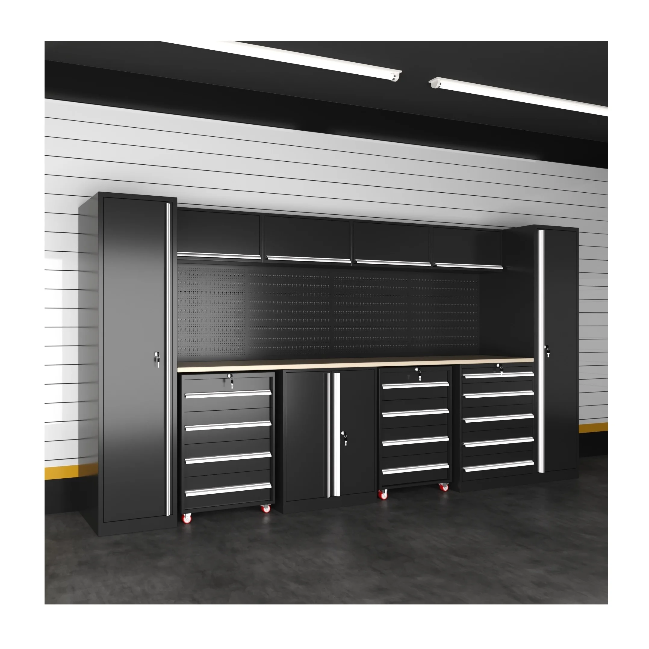 JZD factory workshop garage storage storage With Drawers Steel work bench garage rolling tool cabinet
