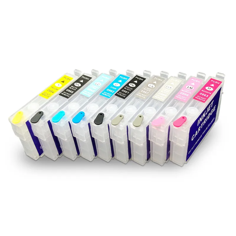 Supercolor T0981-T0986 Empty Refill Ink Cartridge With Stable Chip For Epson Artisan 600 700 800 710 810 Printers