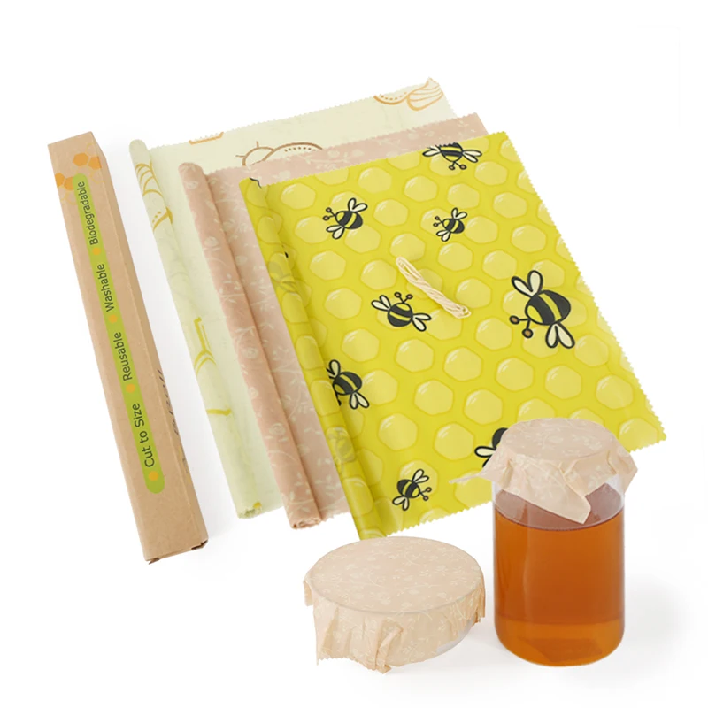 
Bees wrap reusable food grade cotton beeswax cloth beeswax fresh keeping warp roll 
