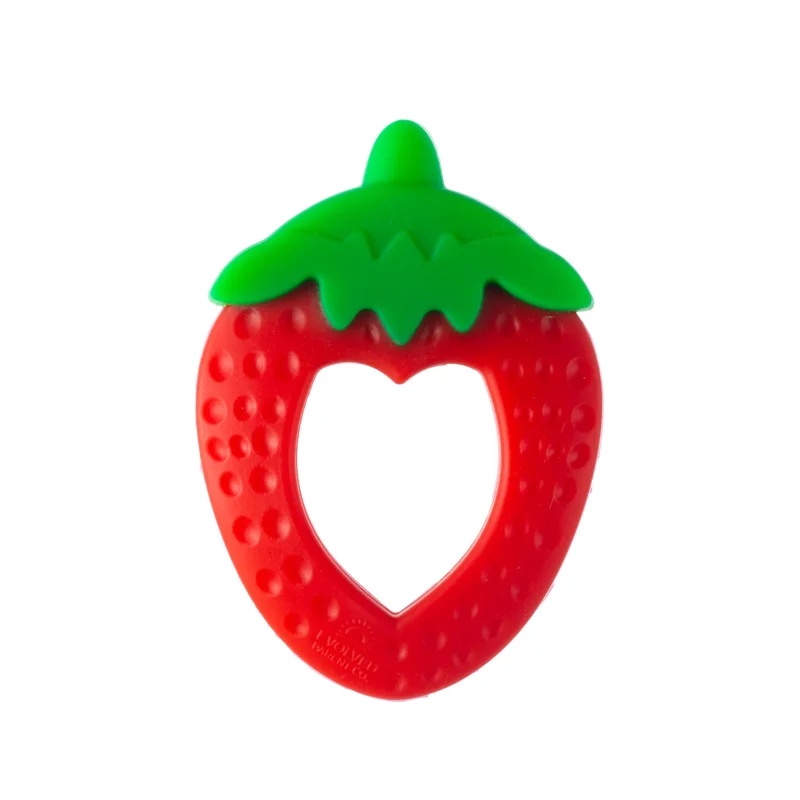 Strawberry Baby Teethers Set Chew Educational Baby Gift Sensory Toy Safe Fruit Sea Animal Box Food Grade Silicone Teether