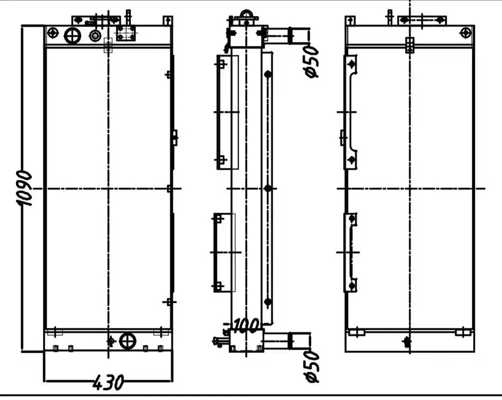 Excavator water tank radiator 11Q7-42063 11Q6-46634 11Q6-46635 11Q6-46631 11Q6-46632 For Hyundai R220LC-9S