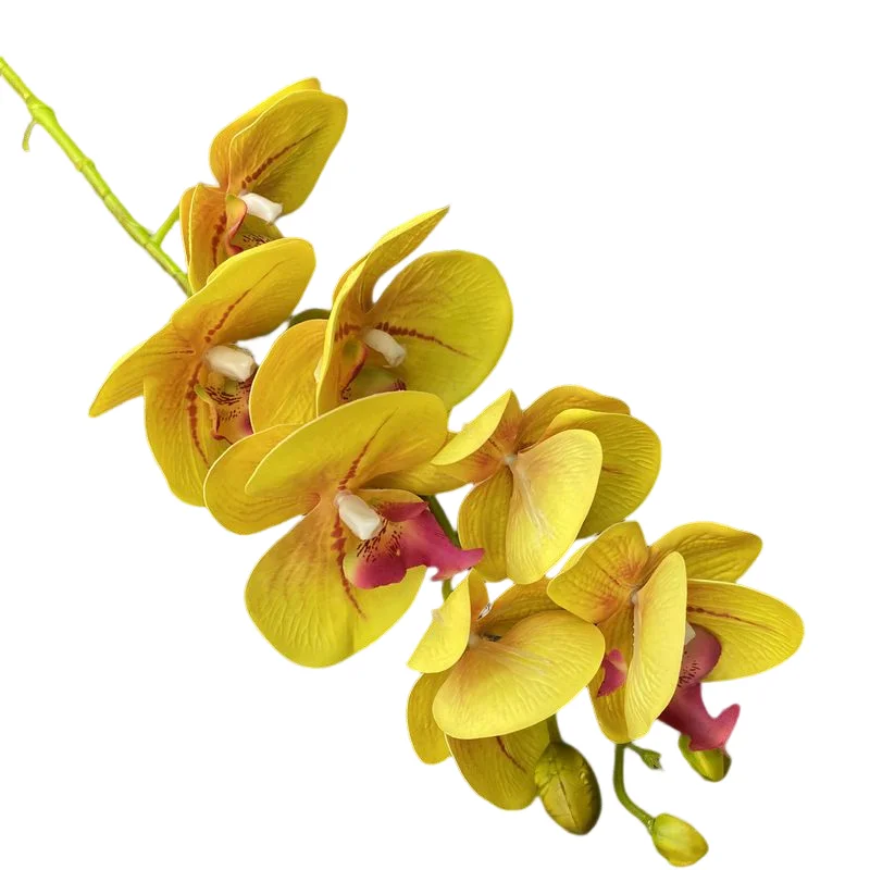 Real Touch Floral Single Stem 7 Heads 3D Printing 91cm Height Phalaenopsis Orchid Artificial Flower