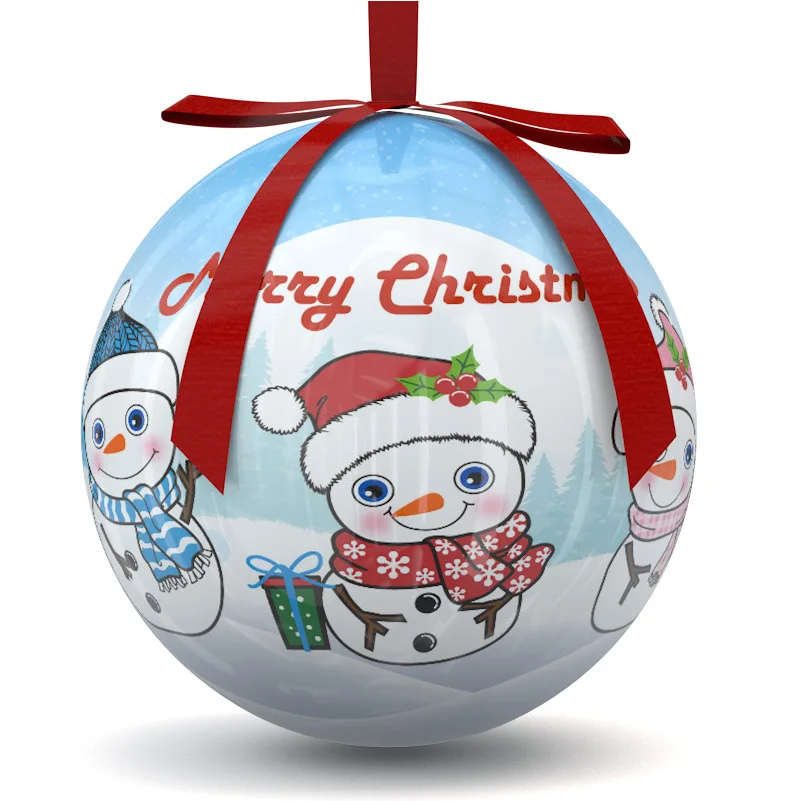 8cm Bubble Christmas Decorations Plastic Memory Ball with Crystal Glue for Christmas Tree Hanging Christmas Ball