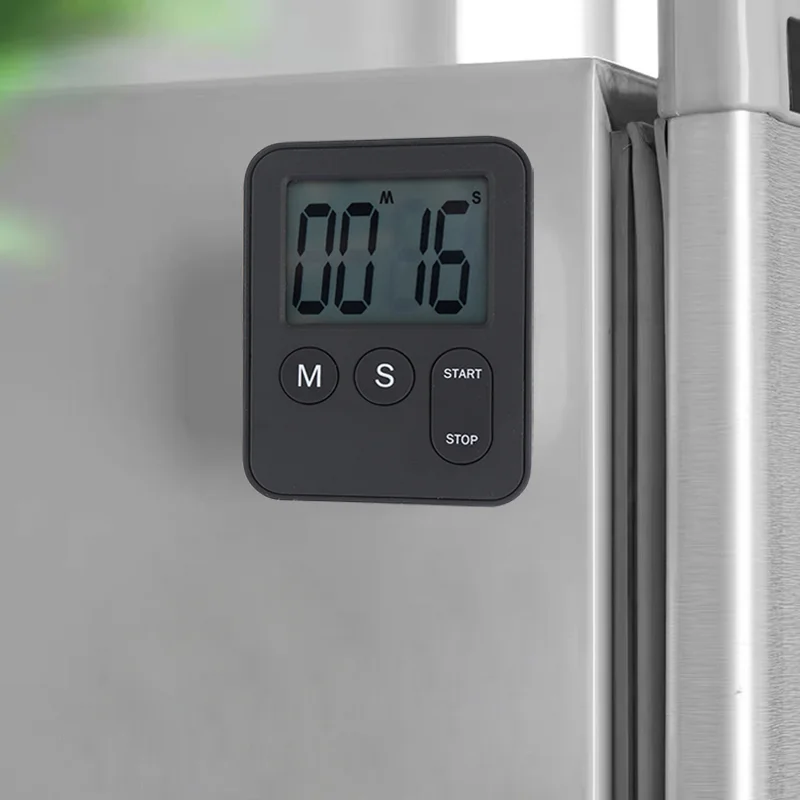 Черный прямоугольный таймер кухня простой в использовании кухонный часы цифровой