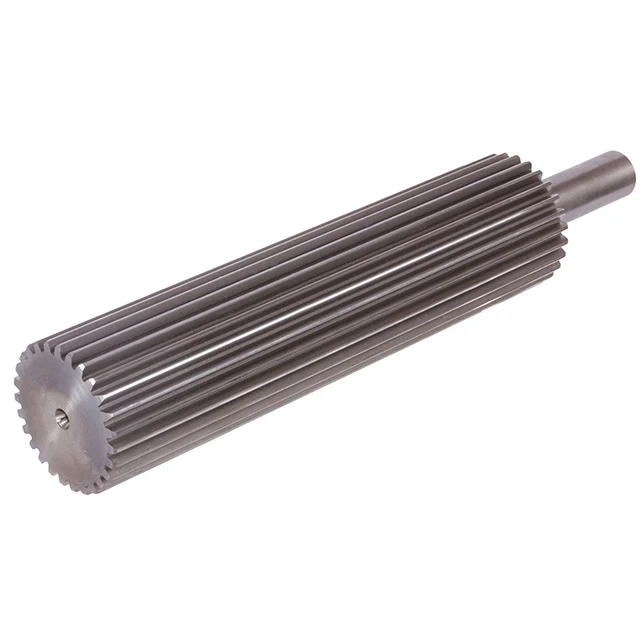 Пользовательский ЧПУ фрезерный стальной зубчатый Вал с односторонней ступицей