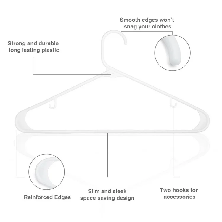 US Factory Manufacture Directly Fancy Clothes Hanger Plastic Tubular Adult Clothes Hangers