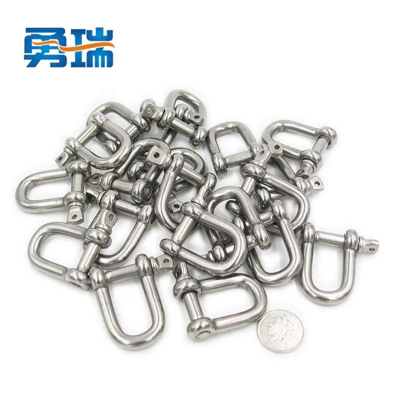 304 stainless steel shackles D-shaped M4-M38  DEE SHACKLES
