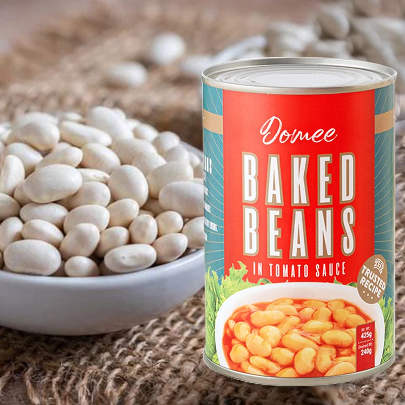 DOMEE Low Price Tasty Canned Baked Beans in Tomato Sauce High Quality Canned Food