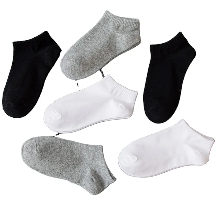 ML-126 White 100 Cotton Men Ankle Socks Men Short Summer Sock