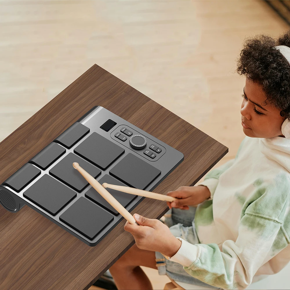 Konix New Item Electronic Music Instruments Electric Drum Set Digital Roll up Kit with Speaker and Battery
