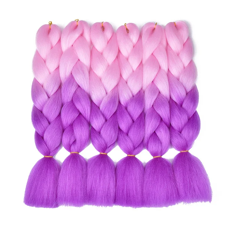 
Dropshipping 125cm Double Color Jumbo Braiding Hair synthetic Ombre Braiding Hair Light Yaki High Temperature Synthetic 