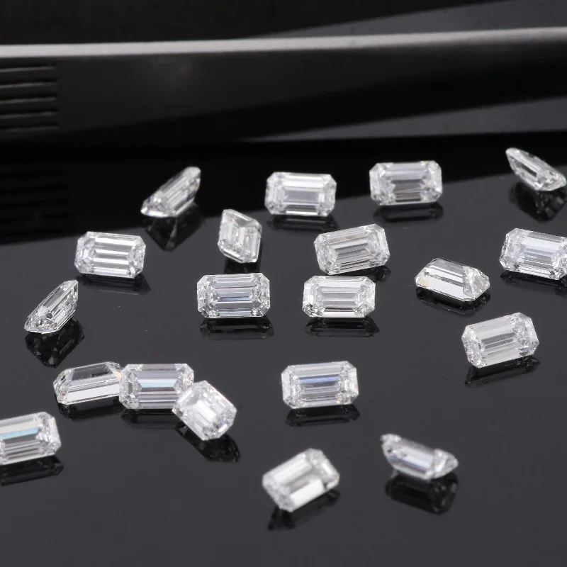 Wholesale 2mm~14mm DEF Color Emerald Cut Moissanite Stone High Quality Hot Sale VVS Moissanite Diamond