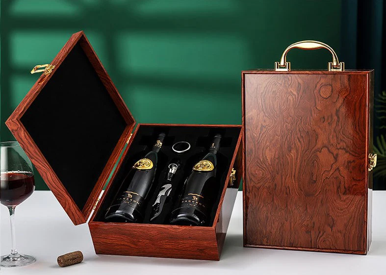 Wholesale Luxury Gift Box Wooden Wine Box And Custom Piano Lacquer Wine And Single Wine Bottle Box