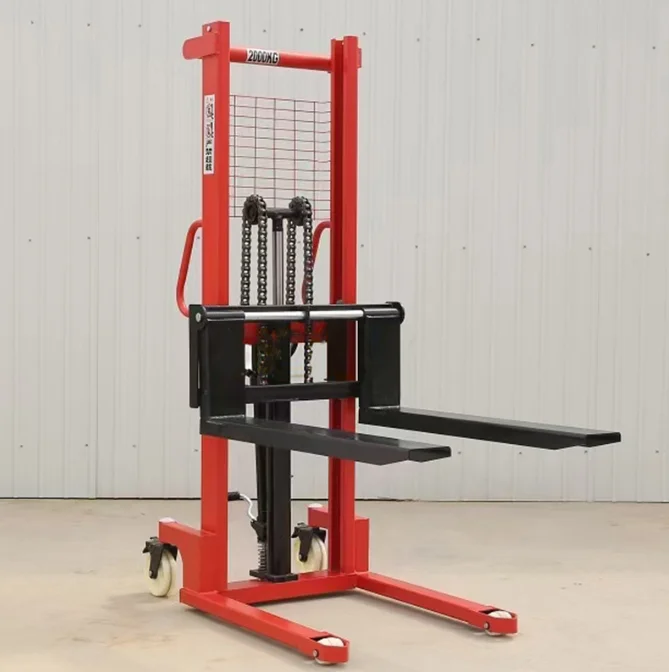 Fenggang High Lift Manual Forklift Pallet Stacker 1000KG 1500KG 2000KG  Hydraulic Pallet Forklift Lifting Stacker