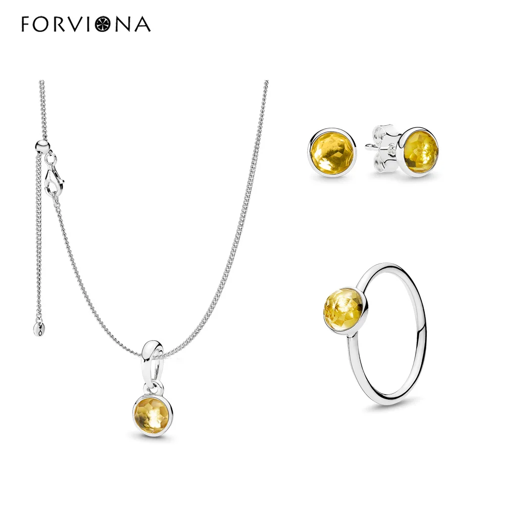 Classic elegance and lady jewelry set Topaz Silver Plated 925 jewellery wholesale
