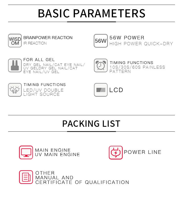 
LUGX 56w Gel Nail Polish UV LED Light with Timers, salon nail dryer 