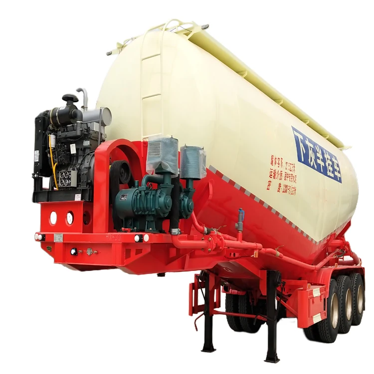 3 Axles 40 Tons 50 Tons 60 Tons Truck Carrier Bulk Cement Tank Cargo Powder Tanker For Sale