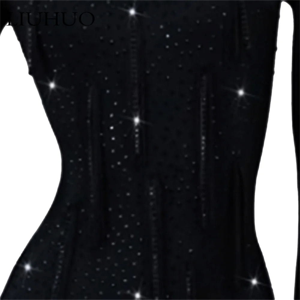 LUHUO Superior Fashion Sleeveless Latin Dance Skating Dress Rumba Skirt One Piece Stage Costume