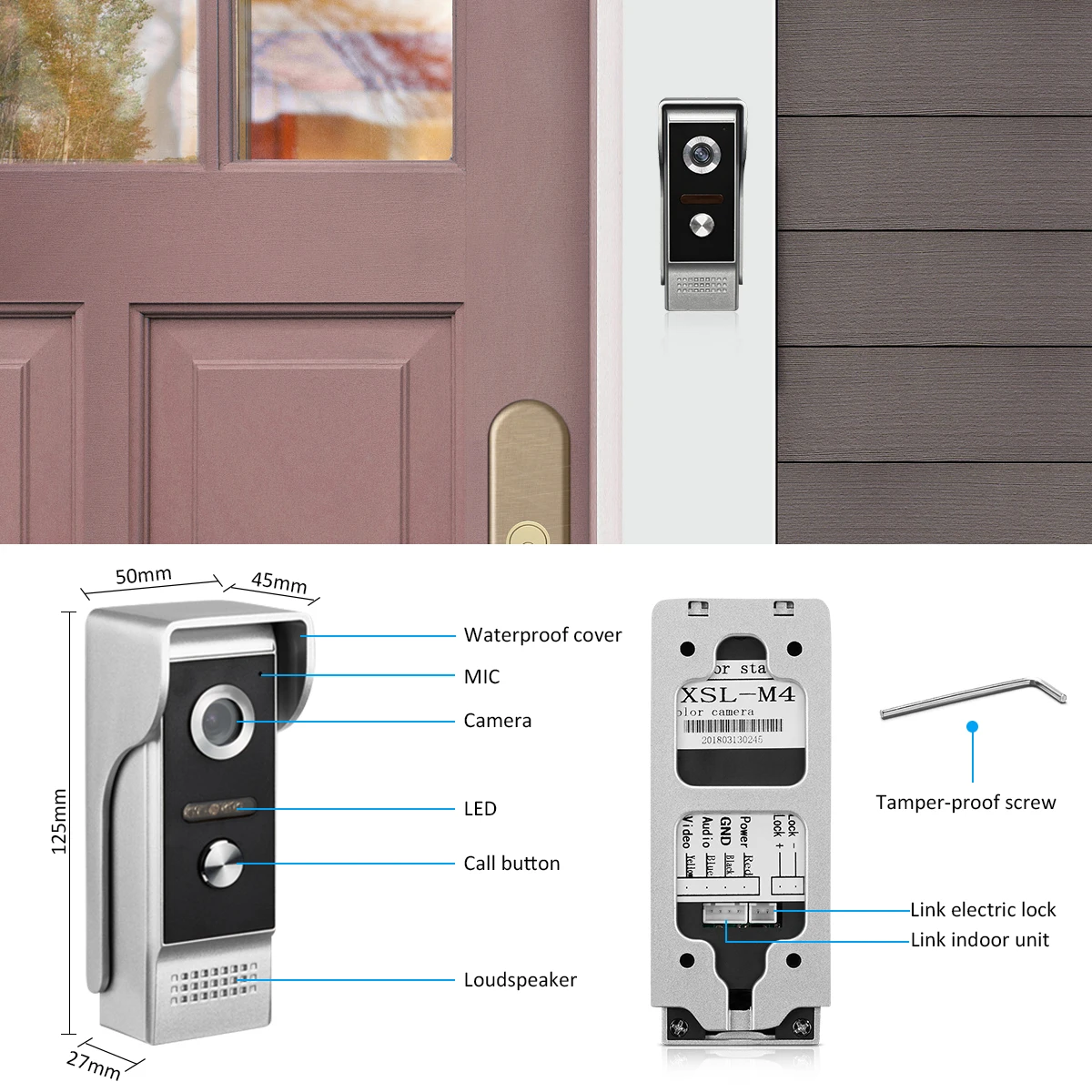9 Inch WiFi doorbell camera  video intercom 4 Wire Video Door Phone Intercom System for Villa  Home Apartment