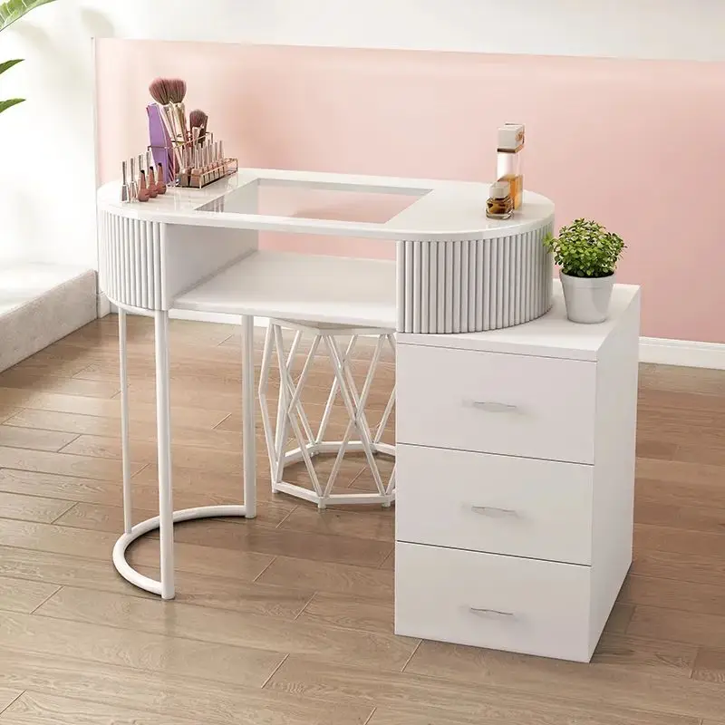 2023 Manicure table and chair set marble iron double storey table net celebrity single nail table