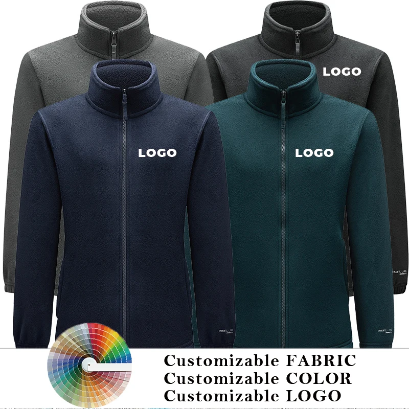 Custom Logo Eco-friendly High Quality Winter Man And Woman Long Sleeve Winter Micro Polar Fleece Jacket