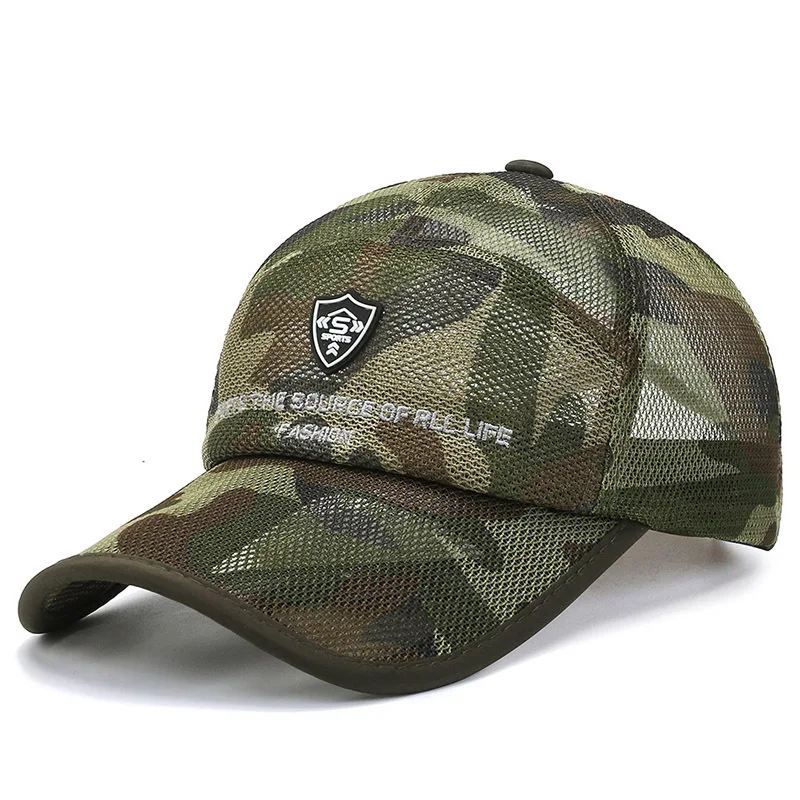 BSBH Camouflage Structured Relaxed Fit Performance Hat Adjustable Mesh Snapbacks Caps
