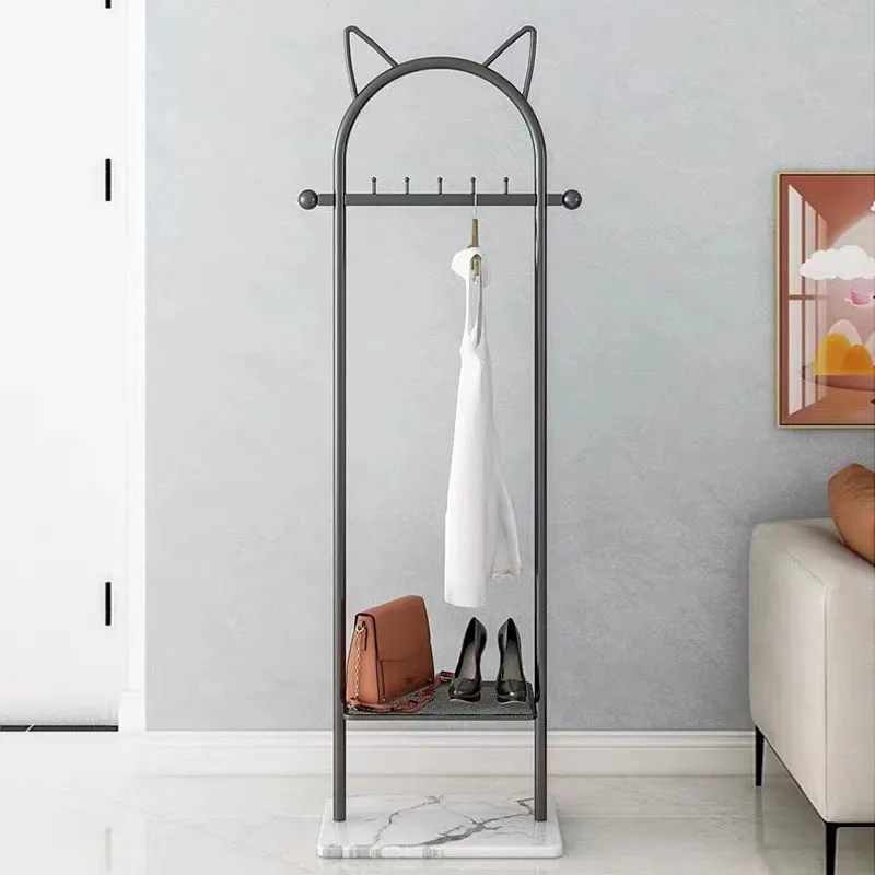 Скандинавская вешалка для пальто, современная простая металлическая напольная вешалка для пальто в спальню, гостиную, Роскошная легкая Золотая вешалка для пальто