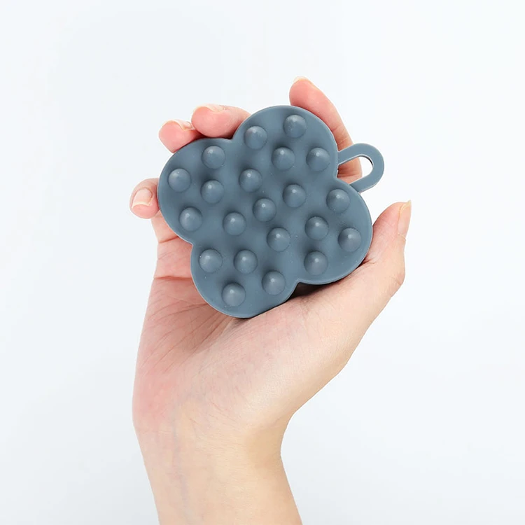 Print Logo Portable  Shampoo Brush Scalp Silicone Scalp Massage Brush For Scalp Massage Cleaning