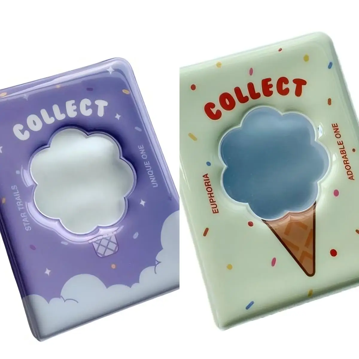 Korean Ins Style Cute Flower Ice Cream Shaped Hollow 3 inch Mini Photo Card Holder Star-Chasing Idol Photocard Album
