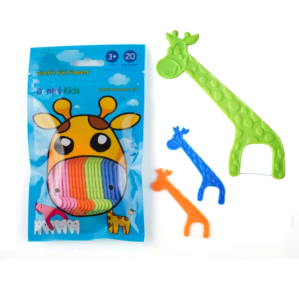 Eco Friendly Animal Design Children Hygiene Nylon Thread Dental Toothpick Dental Floss Pick