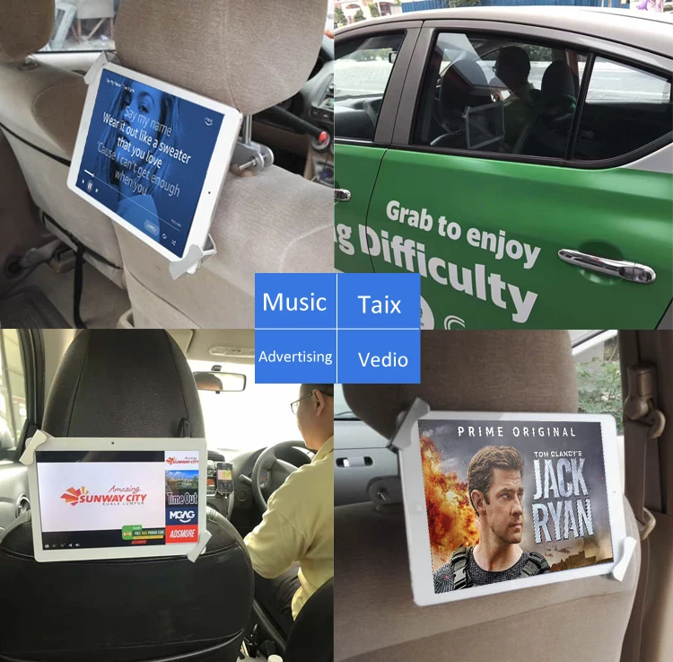Гибкий Держатель на заднее сиденье автомобиля, подставка для планшета Android, автобуса, такси, подголовника автомобиля, рекламная Подставка для Ipad 7-10,1 дюйма, металл