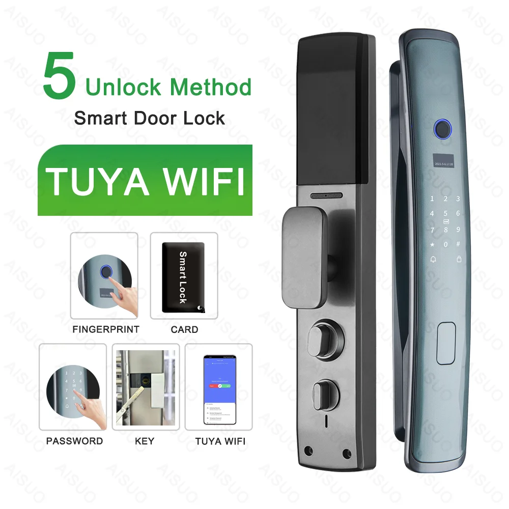 AISUO  Factory Wholesale  Israel Oem Exterior Glass Sliding Digital Cerradura Inteligente Smart Door Lock