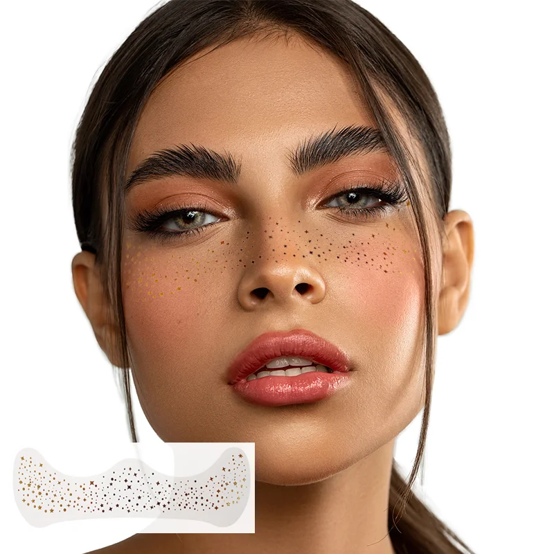 Sparkle Makeup Patches Brown Freckles Temporary Tattoo Sticker Body Art Design for Holiday Parties Paper Festivals