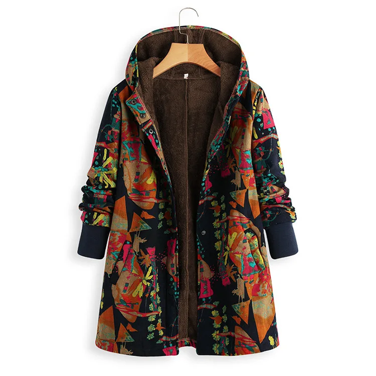 New Extra Warm Winter Hooded Cotton Jacket Long Women Plus Size Cotton Coat