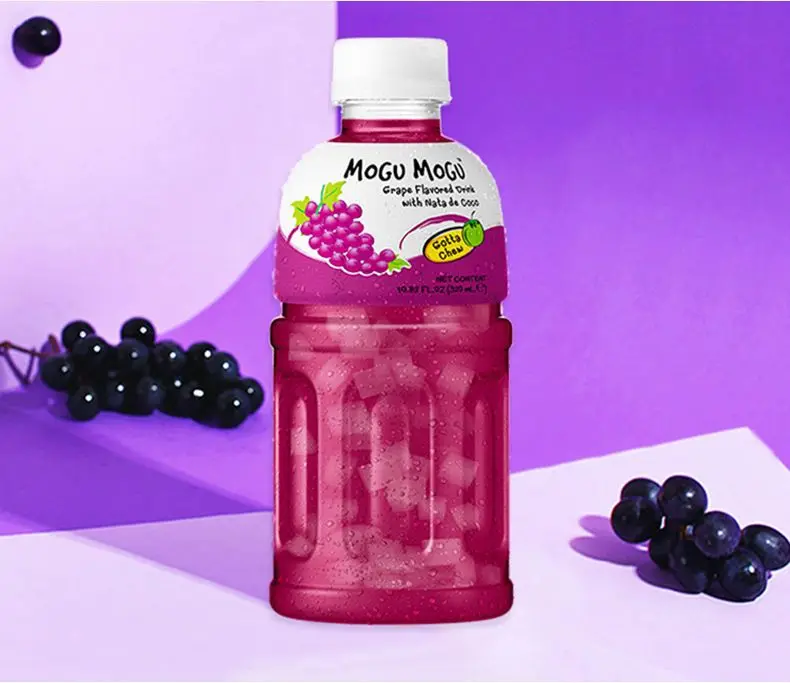 Тайский импортный напиток Mogu со вкусом личи с кокосовым желе и виноградным 320 мл напитка
