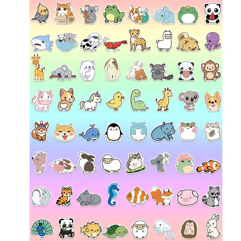 100 Pcs Cute Animal Stickers for Kids Water Bottle Stickers for Kids Waterproof Vinyl Laptop Kids Stickers Pack