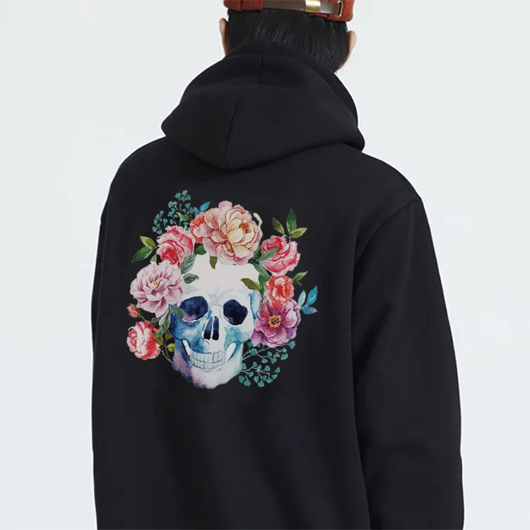 Iron On DTF Digital Heat Press Printed Labels Services Custom Skull Logo HTV Plastisol Thermal Transfer Printing Stickers