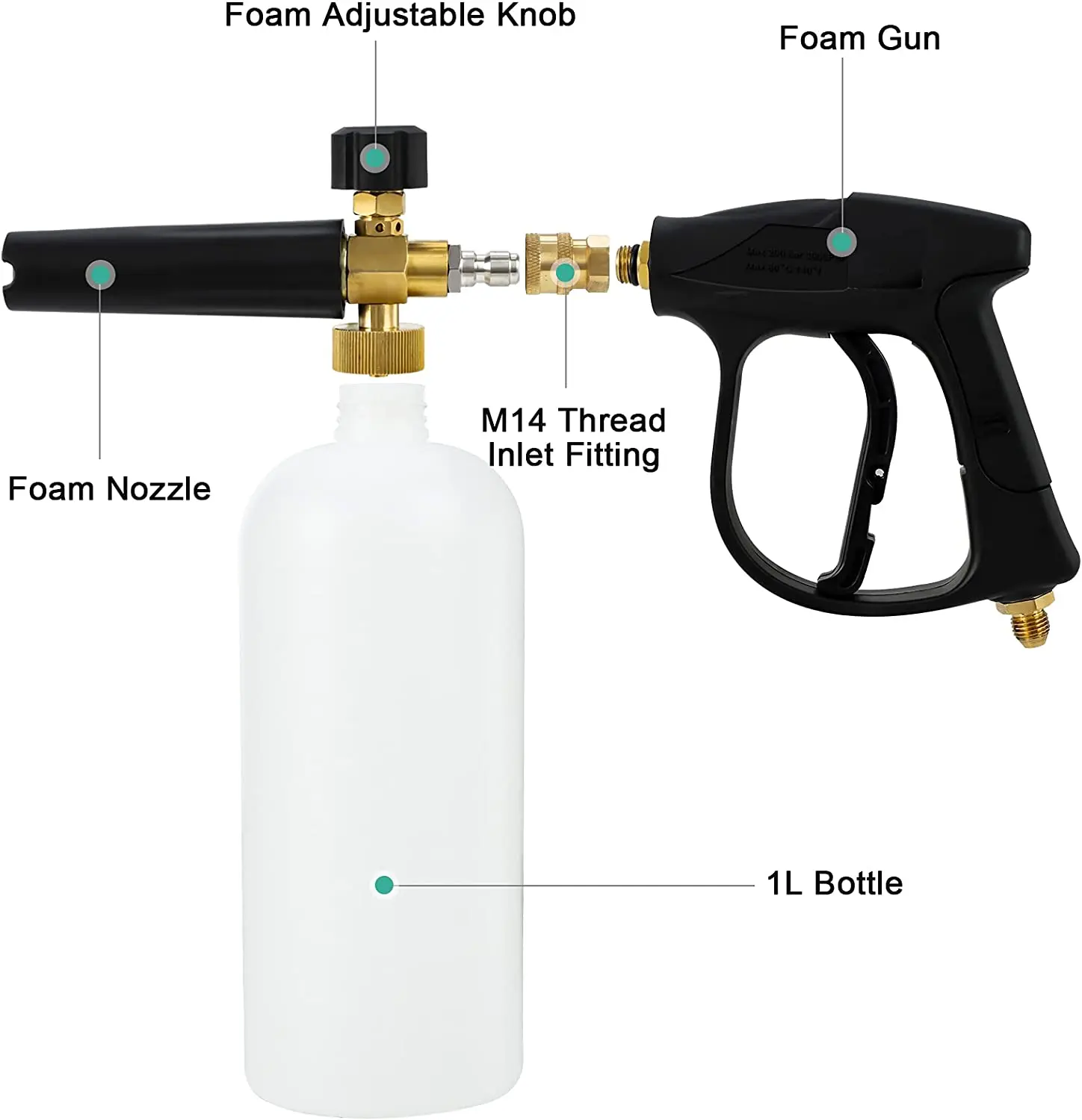 clear foam cannon Washing Gun Adjustable High Pressure Washer Gun Water Jet Car Cleaning Kit Washing Water Sprayer