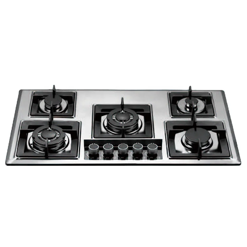 Кухонная газовая плита 5 горелок панель из нержавеющей стали Встроенная автоматическая зажигалка