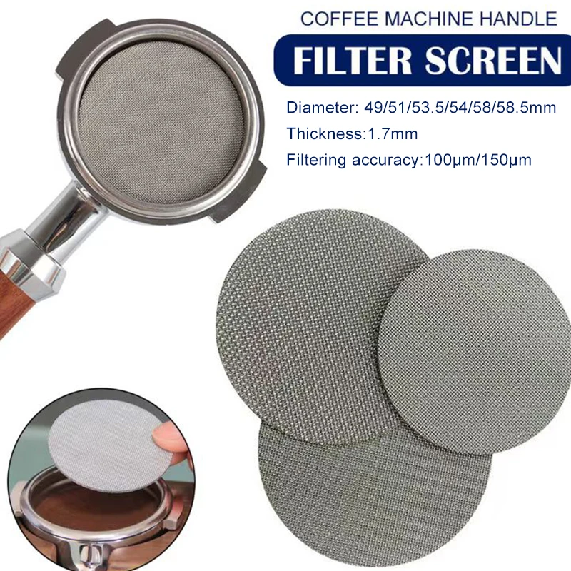 Reusable 49 51 53mm 150Micron 304 Stainless Steel Metal Mesh Coffee Filter Disc Espresso Portafilter Puck Screen