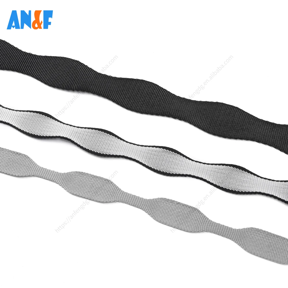 Wholesale 25mm nylon wide and narrow webbing gourd belt special-shaped webbing accessories wave-shaped bag strap shoulder strap