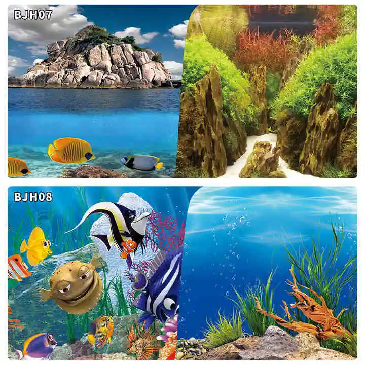 Manufacturer Aquarium Background Sticker Double Sided Fish Tank Decorative Pictures Underwater Backdrop Decor