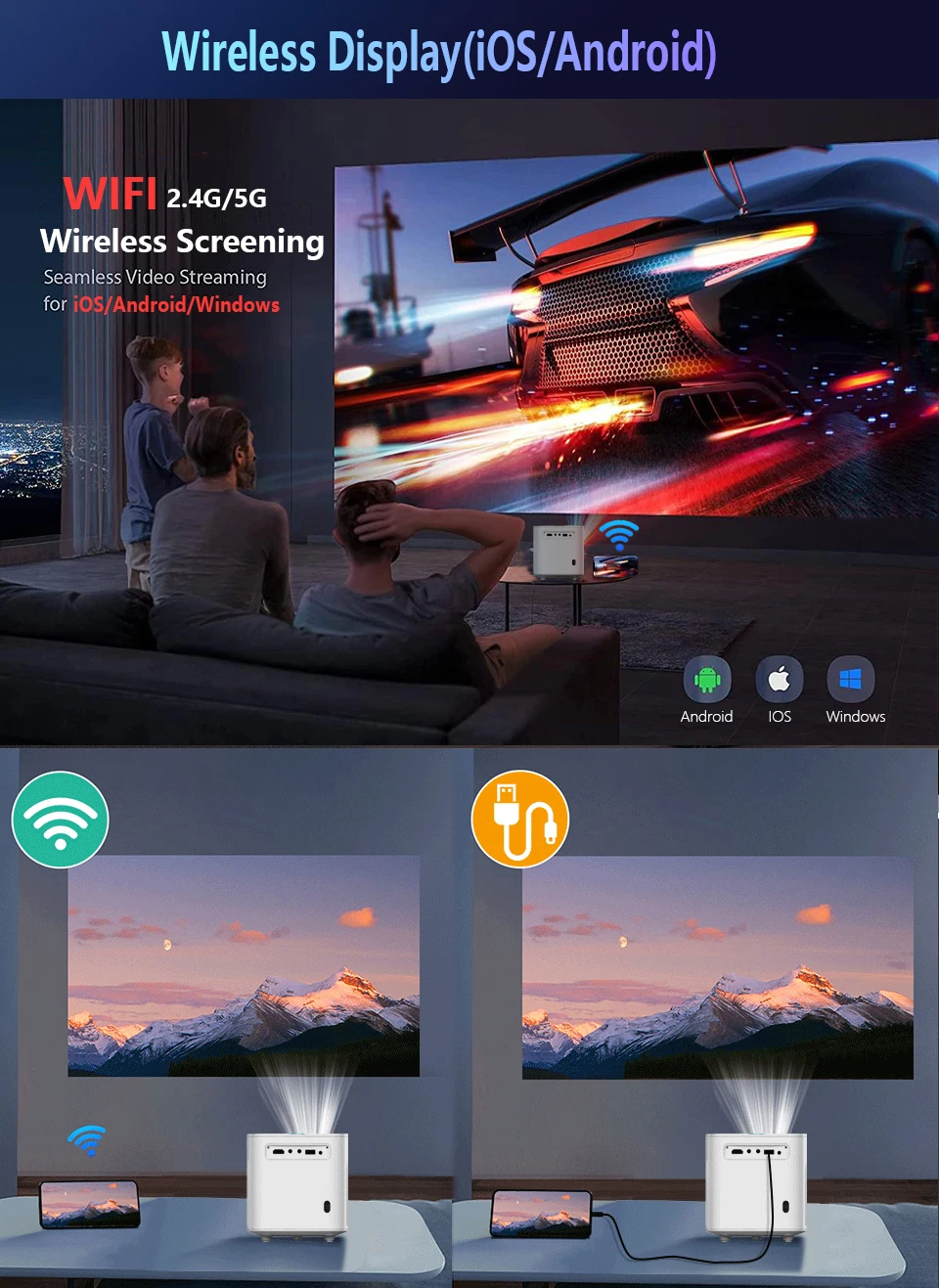 Ust Vava Magcubic Lamp Kids Story Hy300 Smart Guangdong Yaber K2S Transpeed Mini Projector 4K Android 11 For Iphone