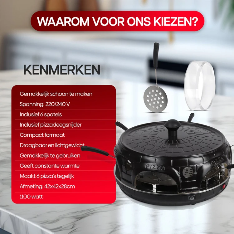 Hot Selling Mini Pizza Maker 4 Person Household Oven Electric Clay Terracotta Pizza Oven Dome