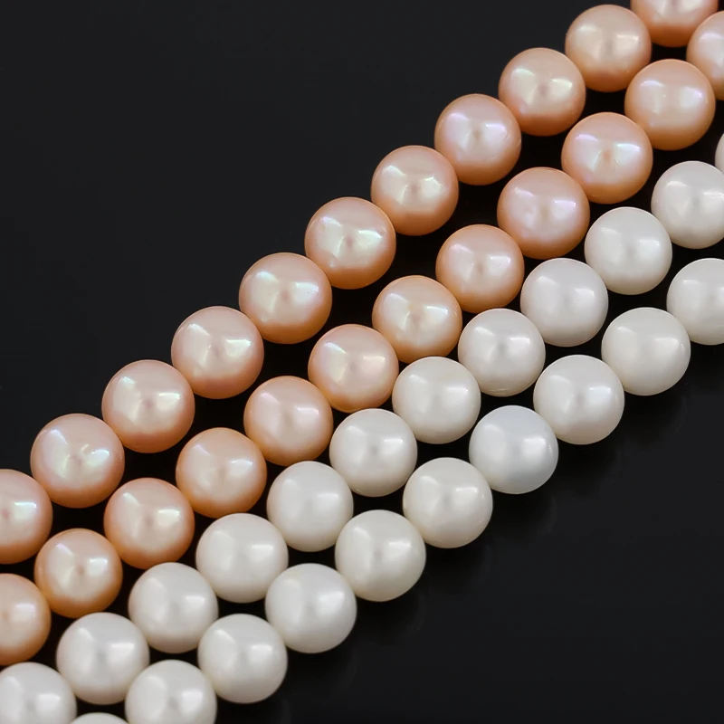 Оптовая цена 9 мм круглый лучшее качество натуральный пресноводный свободный Жемчуг белый/фиолетовый/цвет шампанского для изготовления ювелирных изделий