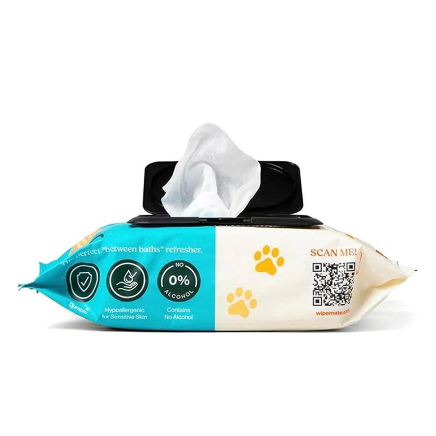 Disposable BODY wet wipes Pearl embossed thickened non woven fabric pet wipes biodegradable wet pet wipes for dogs organic