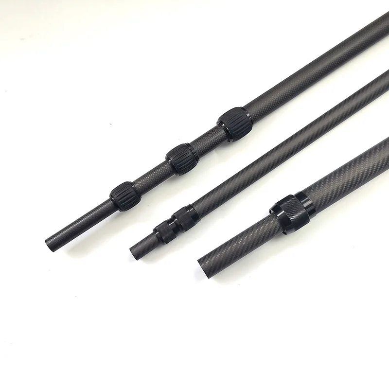 Factory Customized Size Length Carbon Fiber Telescopic Poles 3K Carbon Fiber Telescopic Tubes for 10m 15m 45 Feet Camping Tube
