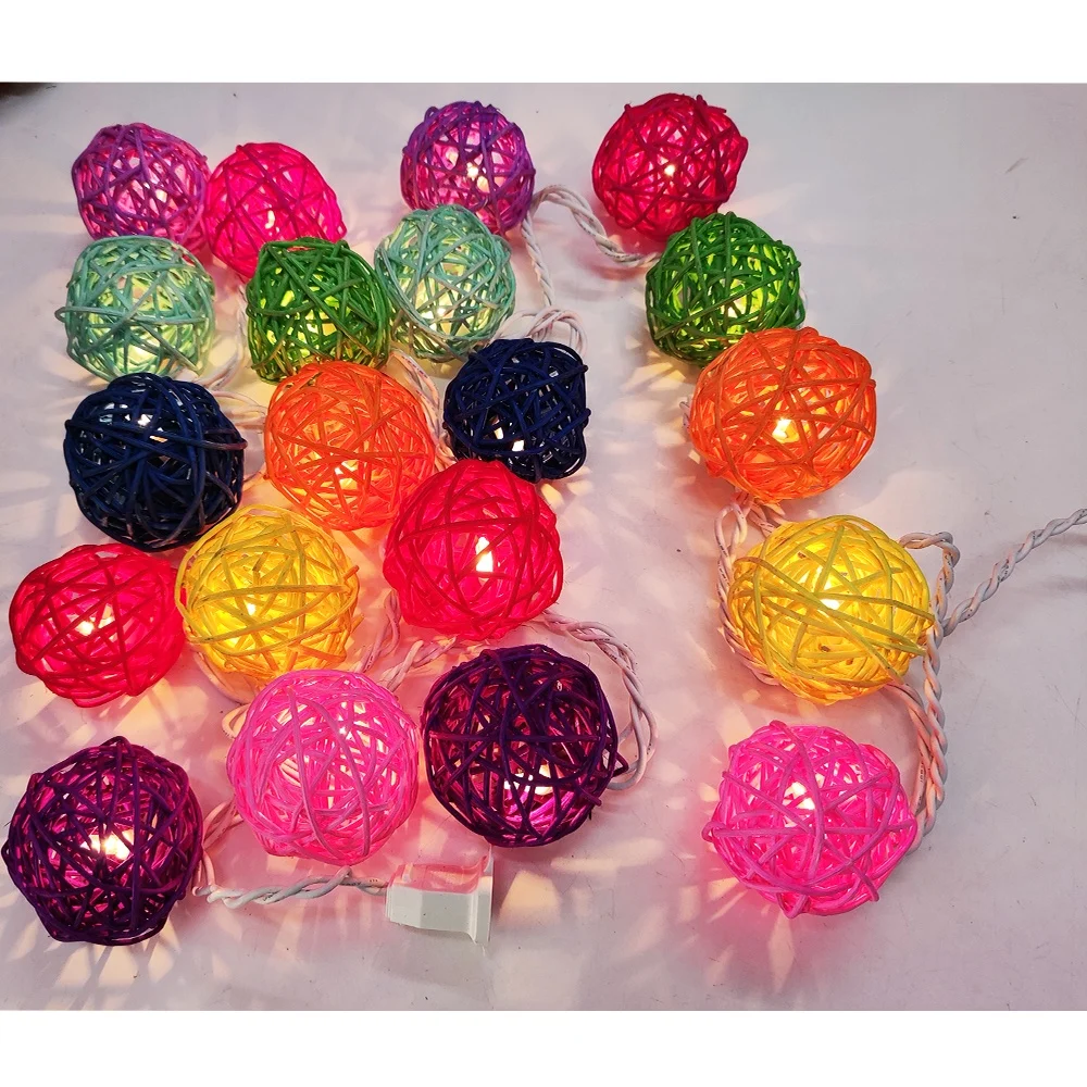 LCH 3m 20 led multicolor led rattan ball ramdan merry christmas twinkle garland string light