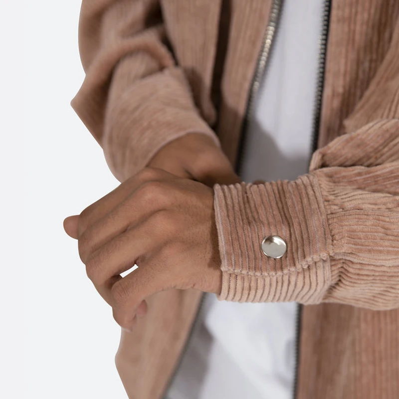 Corduroy High Quality Fashion Shirt Casual Oversized Long Sleeve Shirts For Men Wholesale Blank Zip Pocket Cargo Shirt